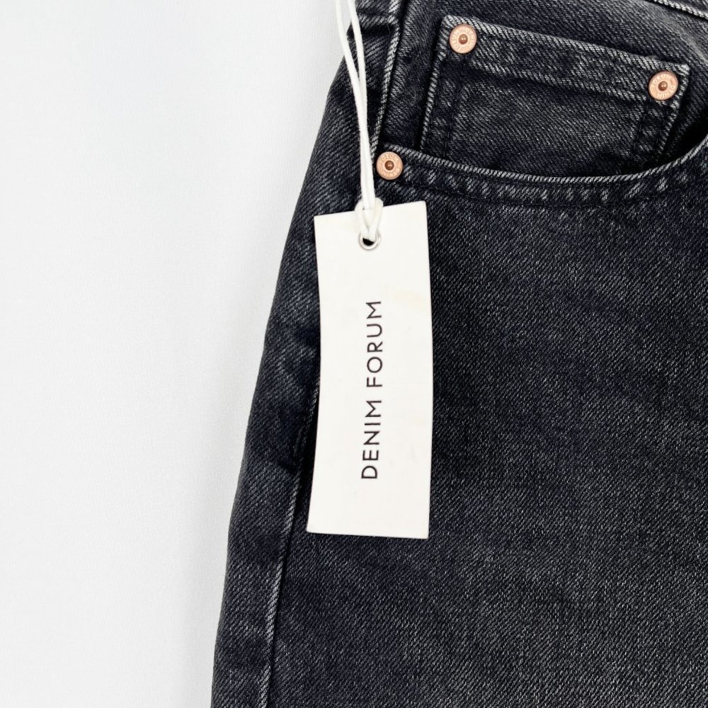 New Aritzia Denim Forum The Yoko Mid Thigh Shorts High-Waisted Long Jean Cut-Off - Picture 8 of 11